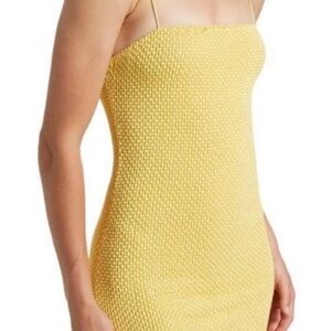 NWT Alice + Olivia Bright Yellow Sleeveless Dress with Spaghetti Straps